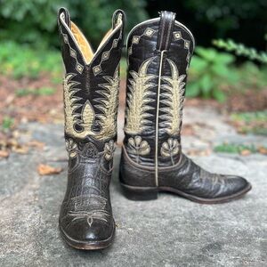 Vintage Tony Lama Cowboy Western Boots Womens Size 9 M